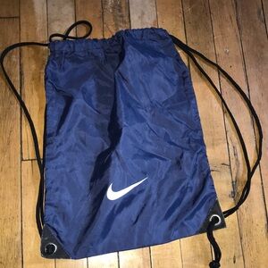 Nike Navy Drawstring Swoosh Backpack Bag